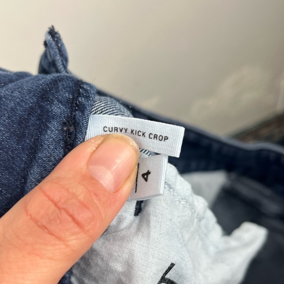 Ann Taylor LOFT Womens Curvy Kick Crop Jeans Dark Blue Wash Mid Rise Size 27/4 - Picture 8 of 10